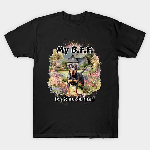 Dog - B.F.F. Rottweiler T-Shirt by KEWDesign